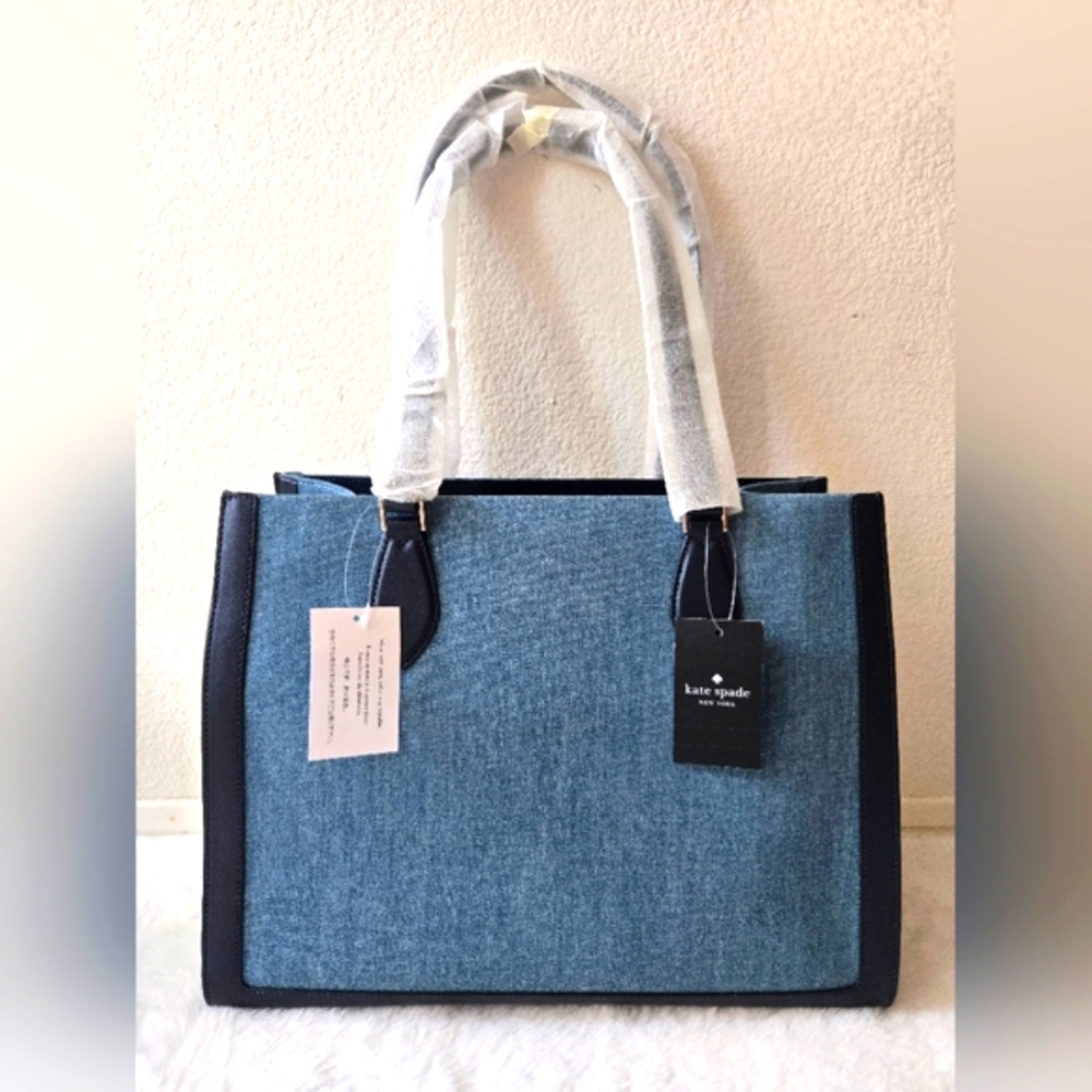 🛑SOLD‼️Kate Spade Ellie Denim Large Tote - Picture 7 of 8
